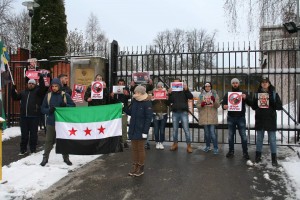 وقفة استوكهولم امام السفارة الروسية اليوم 